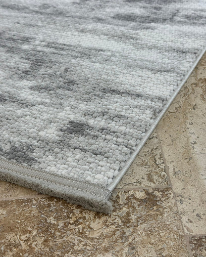 Mercan Koleksiyonu Soft Desenli Makine Halısı Gri