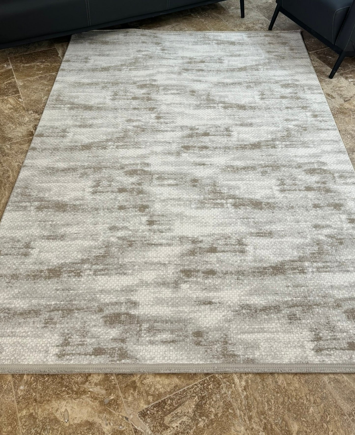 Mercan Koleksiyonu Soft Desenli Makine Halısı Vizon