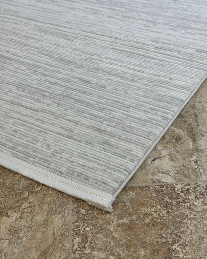 Mercan Koleksiyonu Soft Desenli Makine Halısı Gri