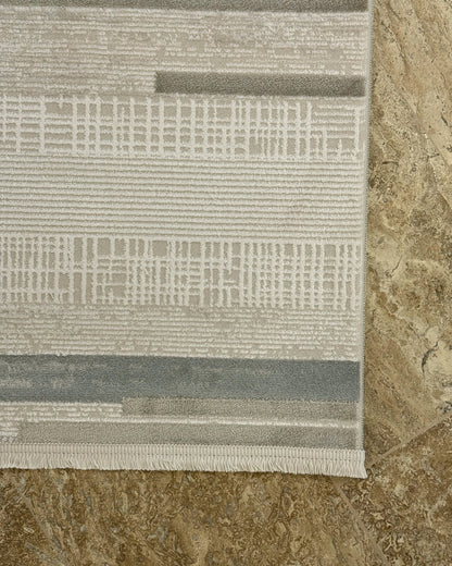 Çırağan Modern Desenli Makine Halısı Vizon