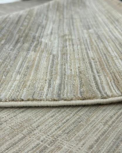 Amber Sade Desenli Makine Halısı Gri