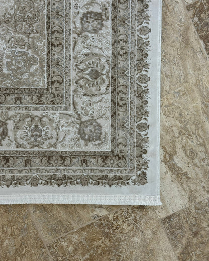 Amber Göbek Desenli Makine Halısı Kahve