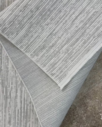 Mercan Koleksiyonu Soft Desenli Makine Halısı Gri