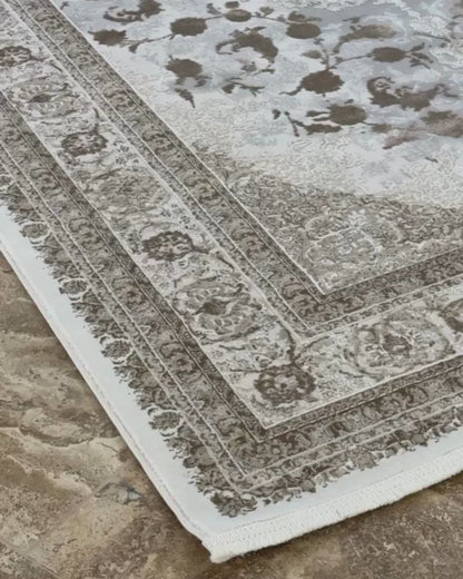 Amber Göbek Desenli Makine Halısı Kahve