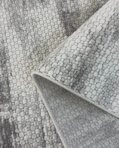 Mercan Koleksiyonu Soft Desenli Makine Halısı Gri
