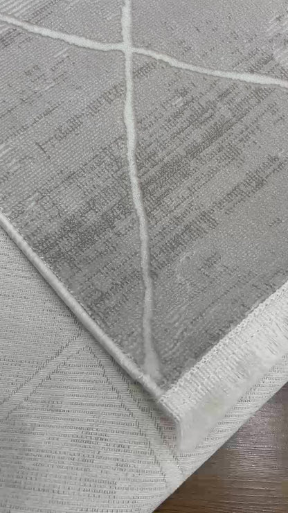 Vesta Koleksiyonu Soft Desenli Makine Halısı Krem
