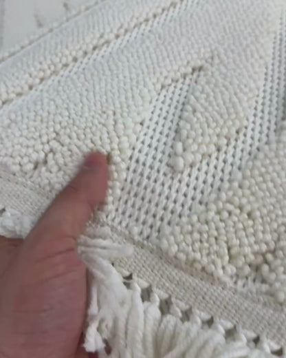Monet Desenli Makine Halısı Krem